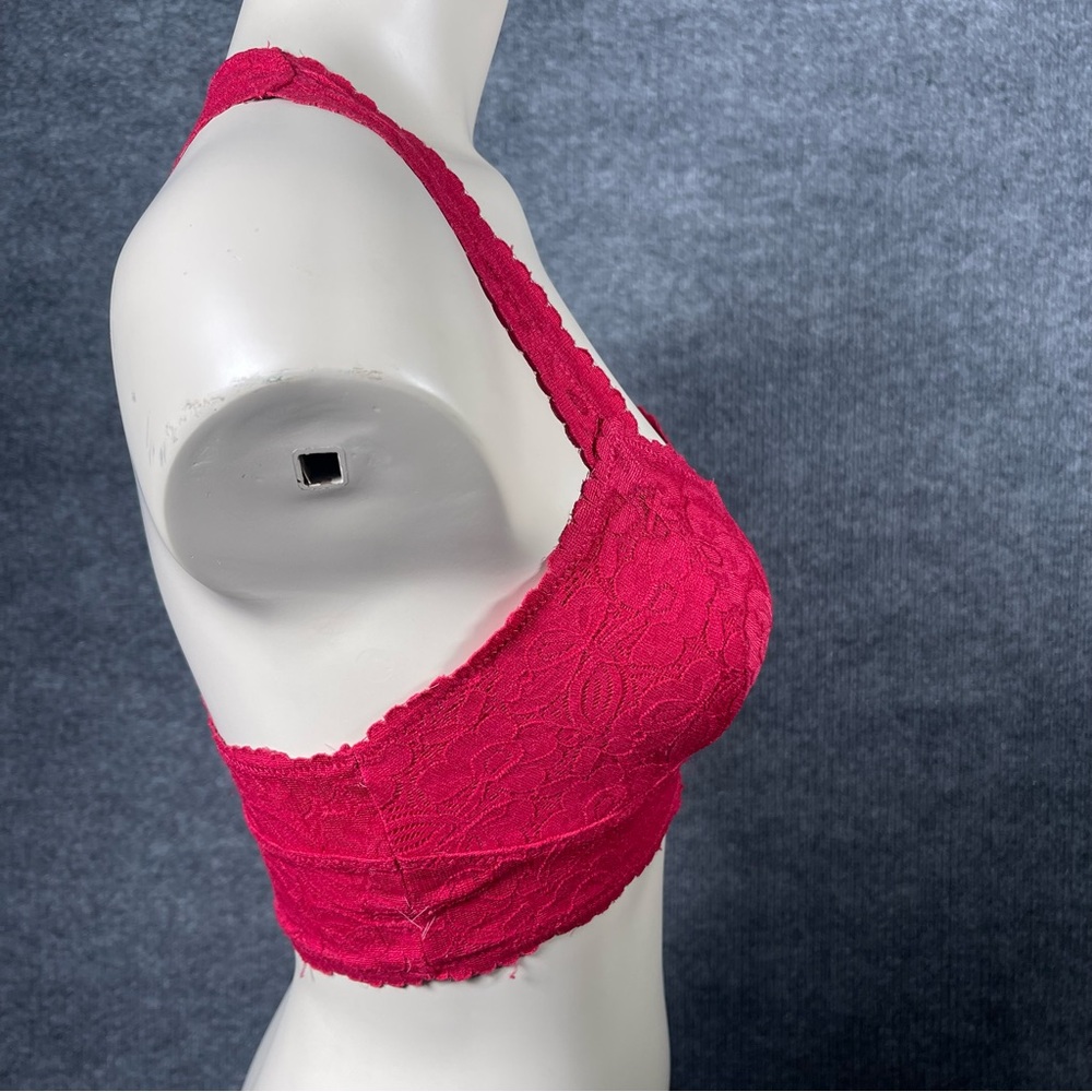 Intimately FREE PEOPLE Women’s XS Red Galloon Lined‎ Lace Racerback Bralette - Picture 4 of 10